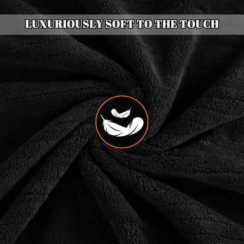 Lunoku wrapped-edge striped design towels for durable style