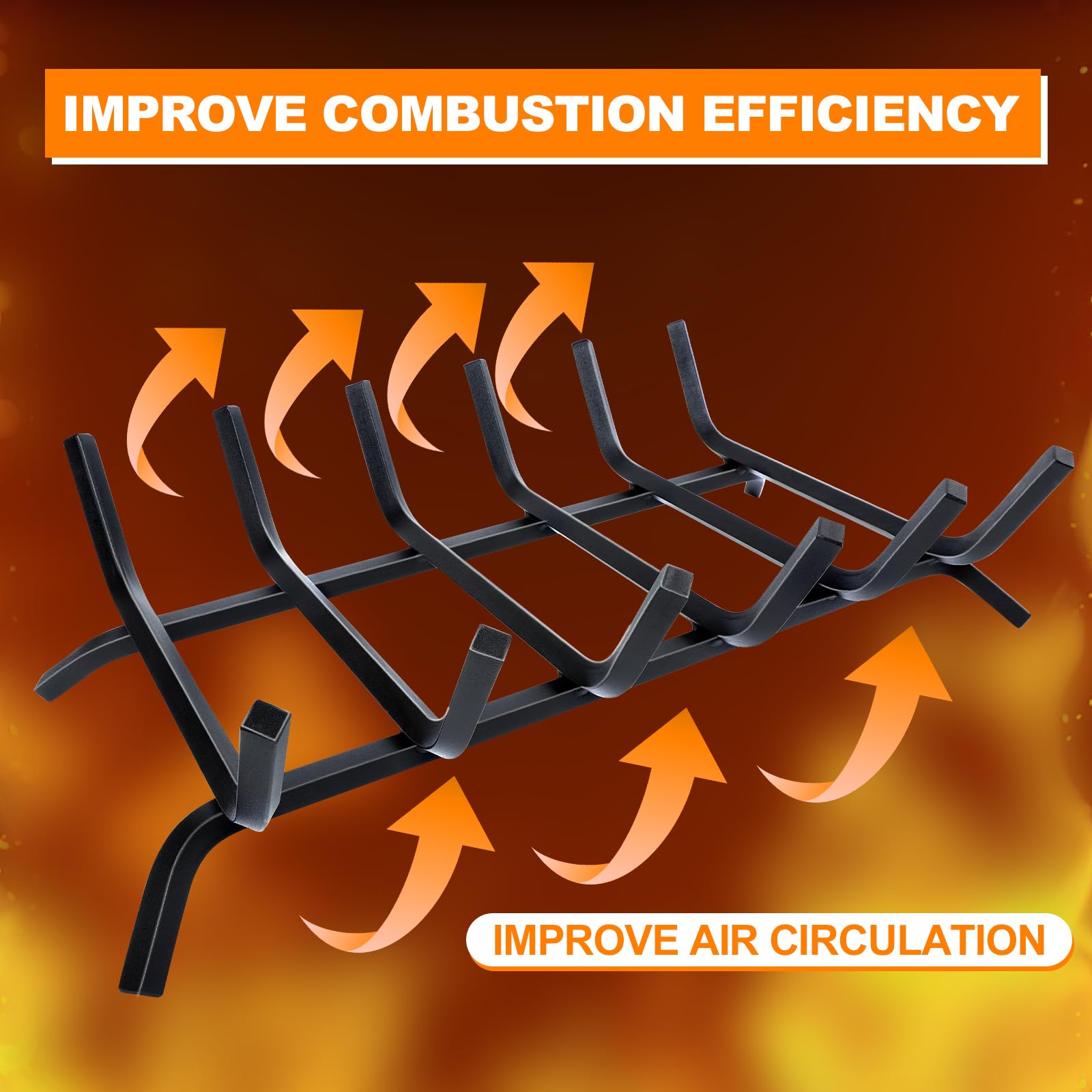 Luoieo 21-inch fireplace grate fits most hearths with precise dimensions.