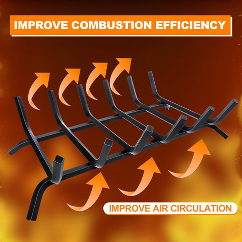 Luoieo 21-inch fireplace grate fits most hearths with precise dimensions.