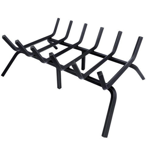 Luoieo 21-inch heavy-duty fireplace grate supports large logs.