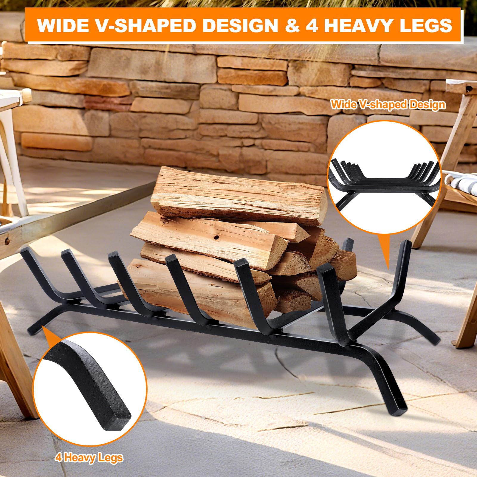 Luoieo indoor-outdoor fireplace accessory for versatile use indoors or outside.