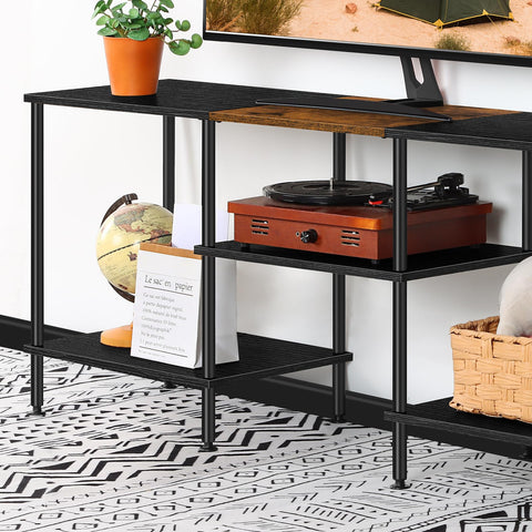Luplom TV stand bottom compartment, discreet cable management.