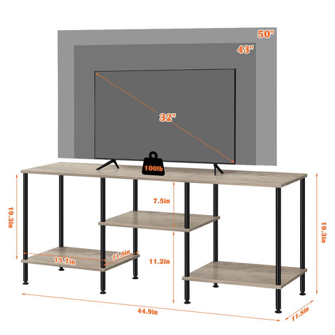 Luplom metal-wood frame provides sturdy support for devices.
