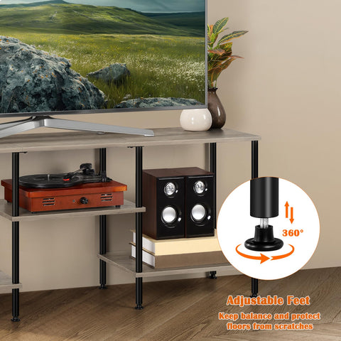 Luplom three-tier storage optimizes organization for media and accessories.