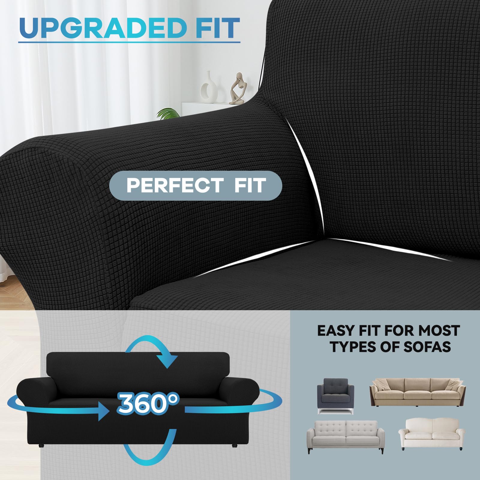 LURKA Stretch Loveseat Slipcover protects against wear and stains while matching decor.