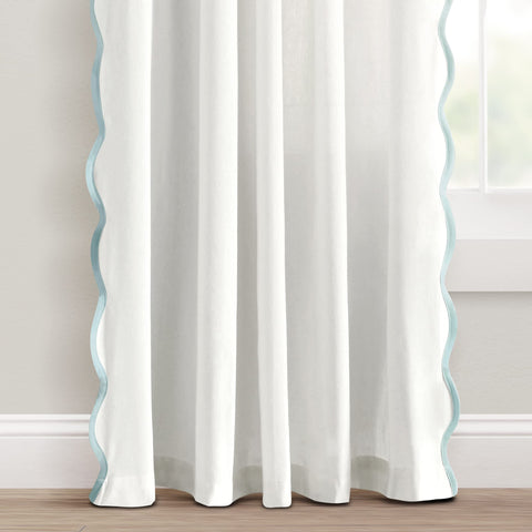Lush Decor Coastal Chic 3-inch rod pocket curtain for easy hanging.