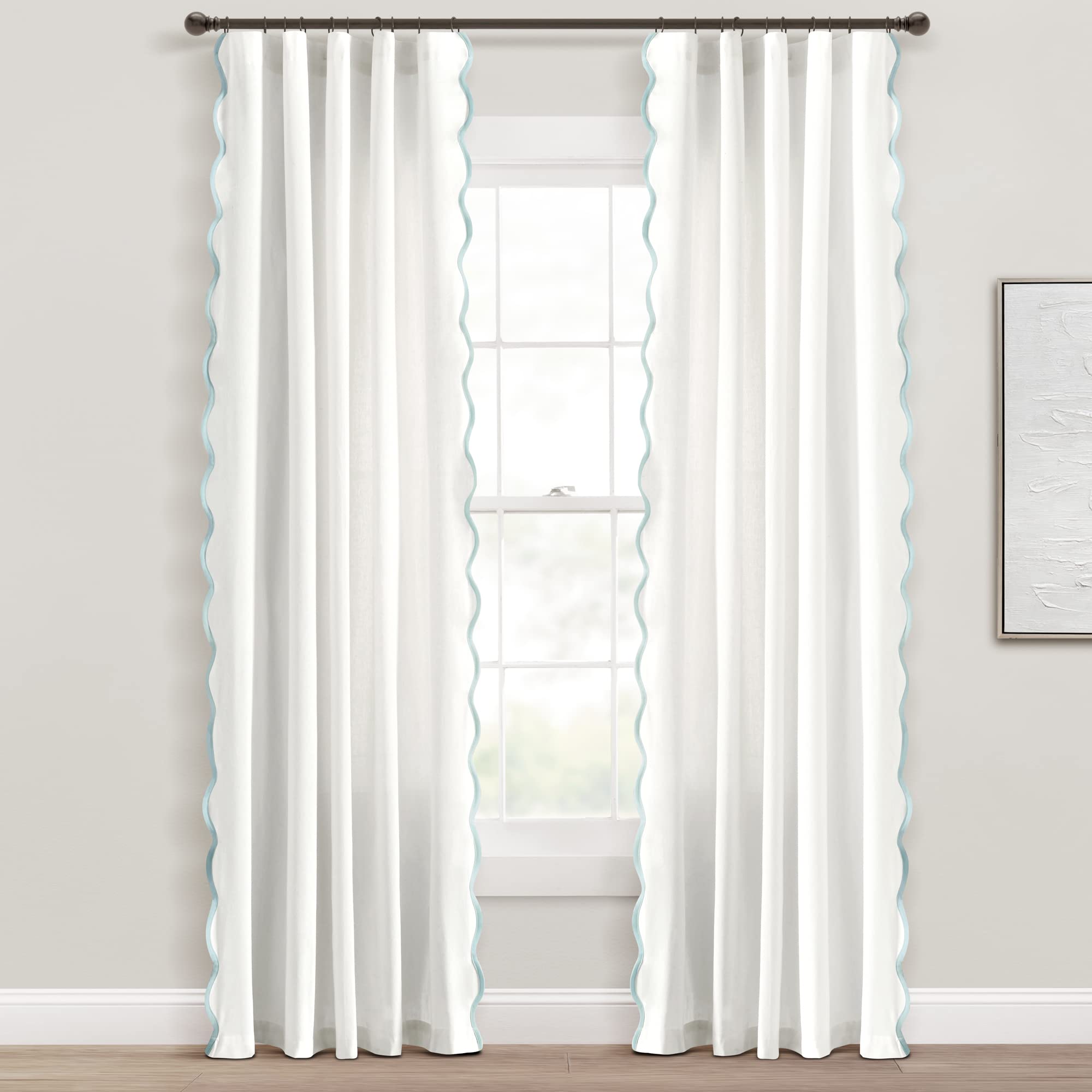 Lush Decor Coastal Chic scalloped edge panel softly filters light for a breezy room.