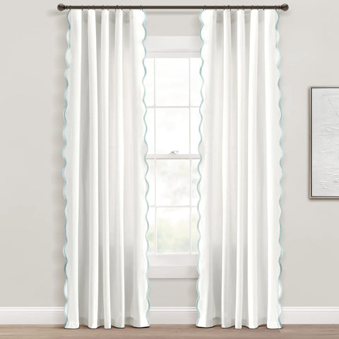 Lush Decor Coastal Chic scalloped edge panel softly filters light for a breezy room.