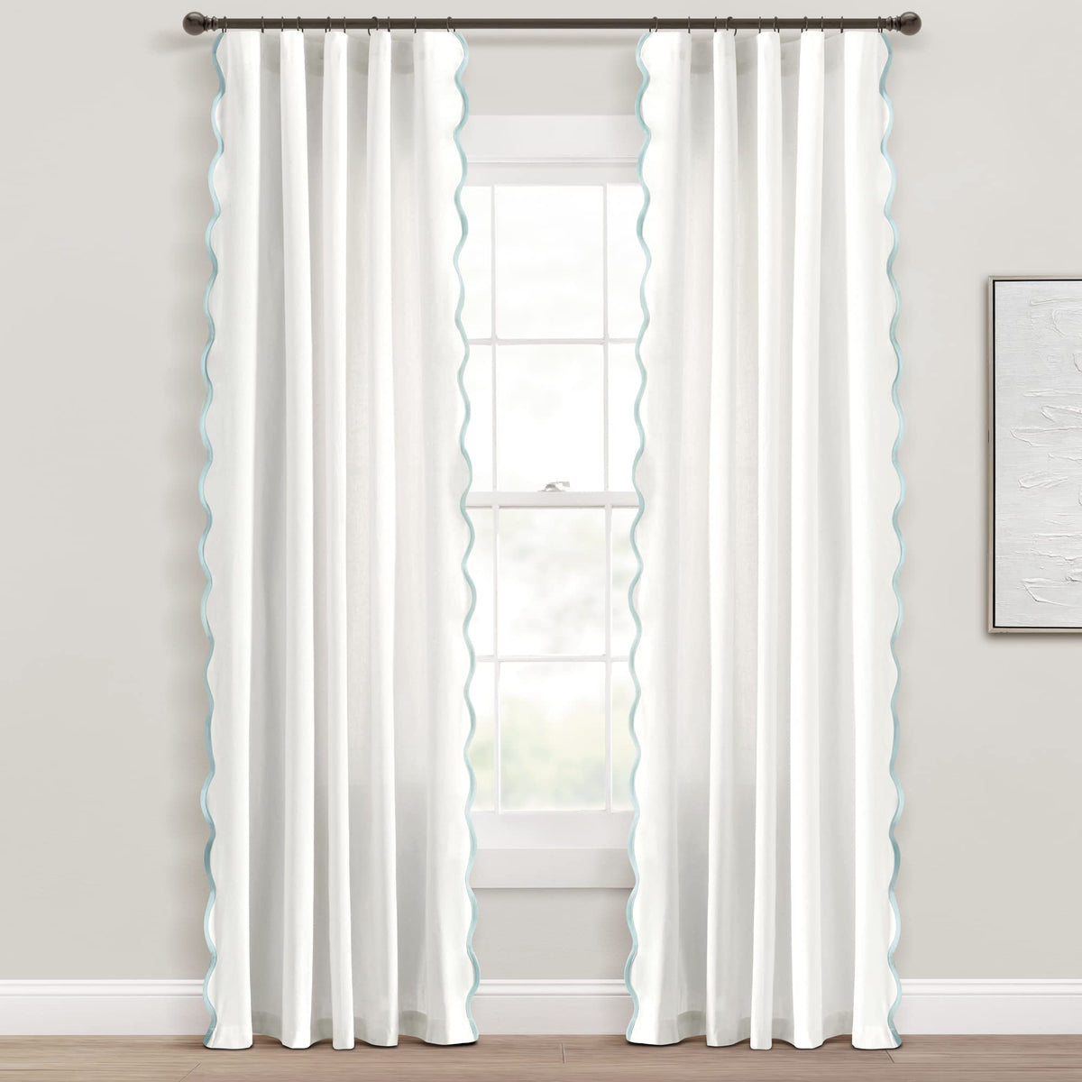Lush Decor Coastal Chic scalloped edge panel softly filters light for a breezy room.