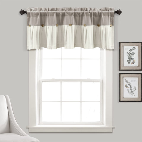 Lush Decor Linen Button Valance top ruffle detail adds a polished look.