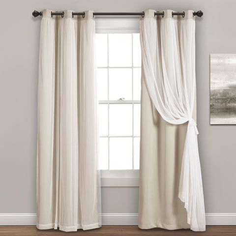 Lush Decor sheer overlay curtains in wheat add soft daylight to a room