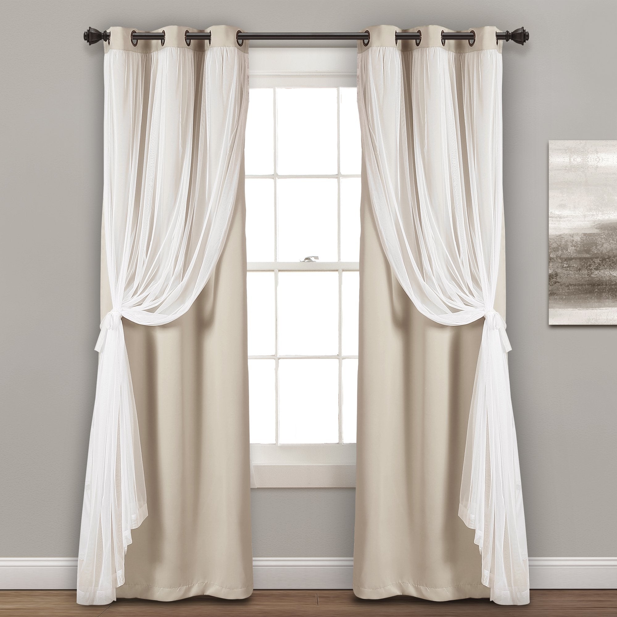 Lush Decor two-layer grommet panels for easy hanging and layered look
