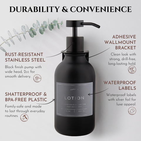 Eco-friendly refillable design reduces single-use plastic in bathrooms.