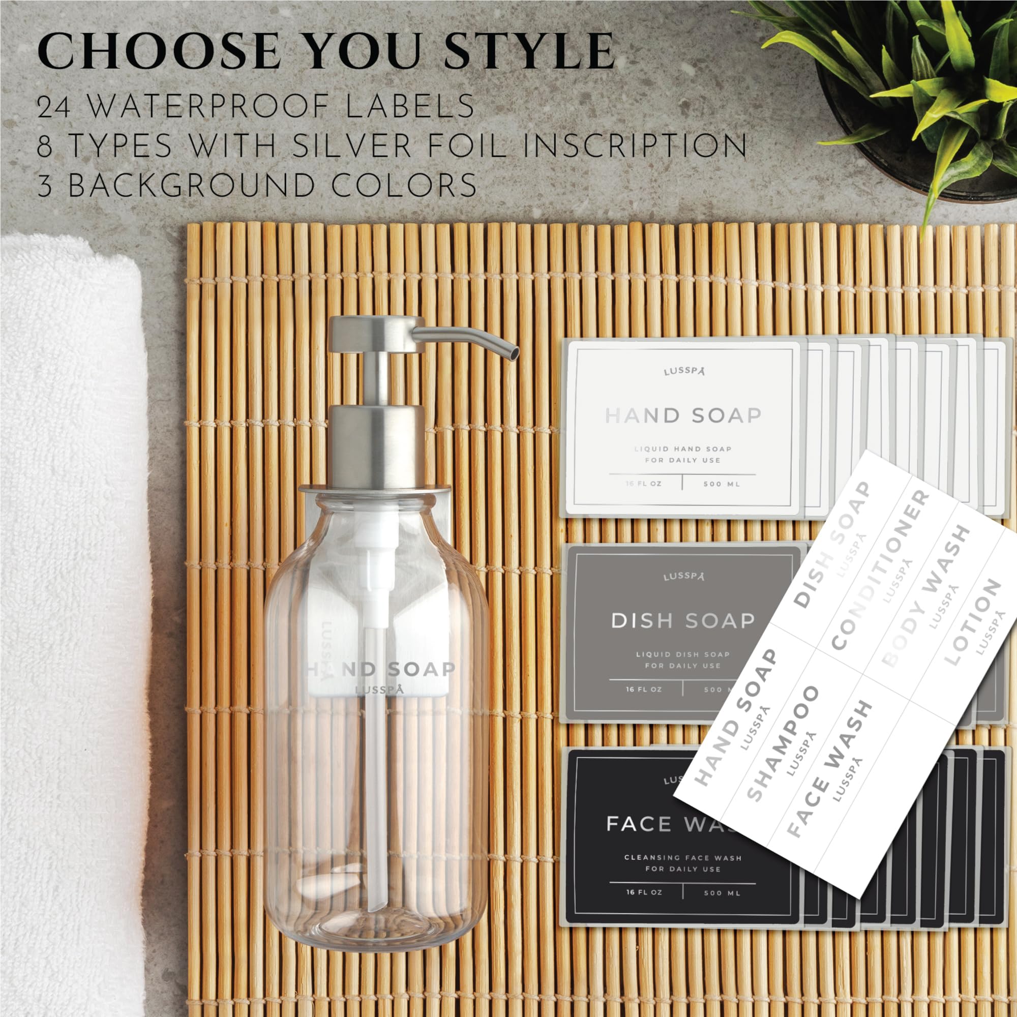 LUSSPA refillable PET bottles reduce single-use plastic over time.