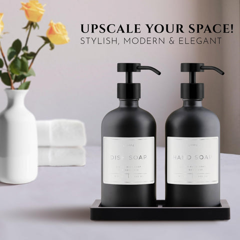 LUSSPA black matte pumps for smooth one-handed dispensing.