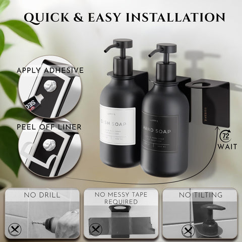 Stainless steel pumps add a sleek, high-end touch to showers.