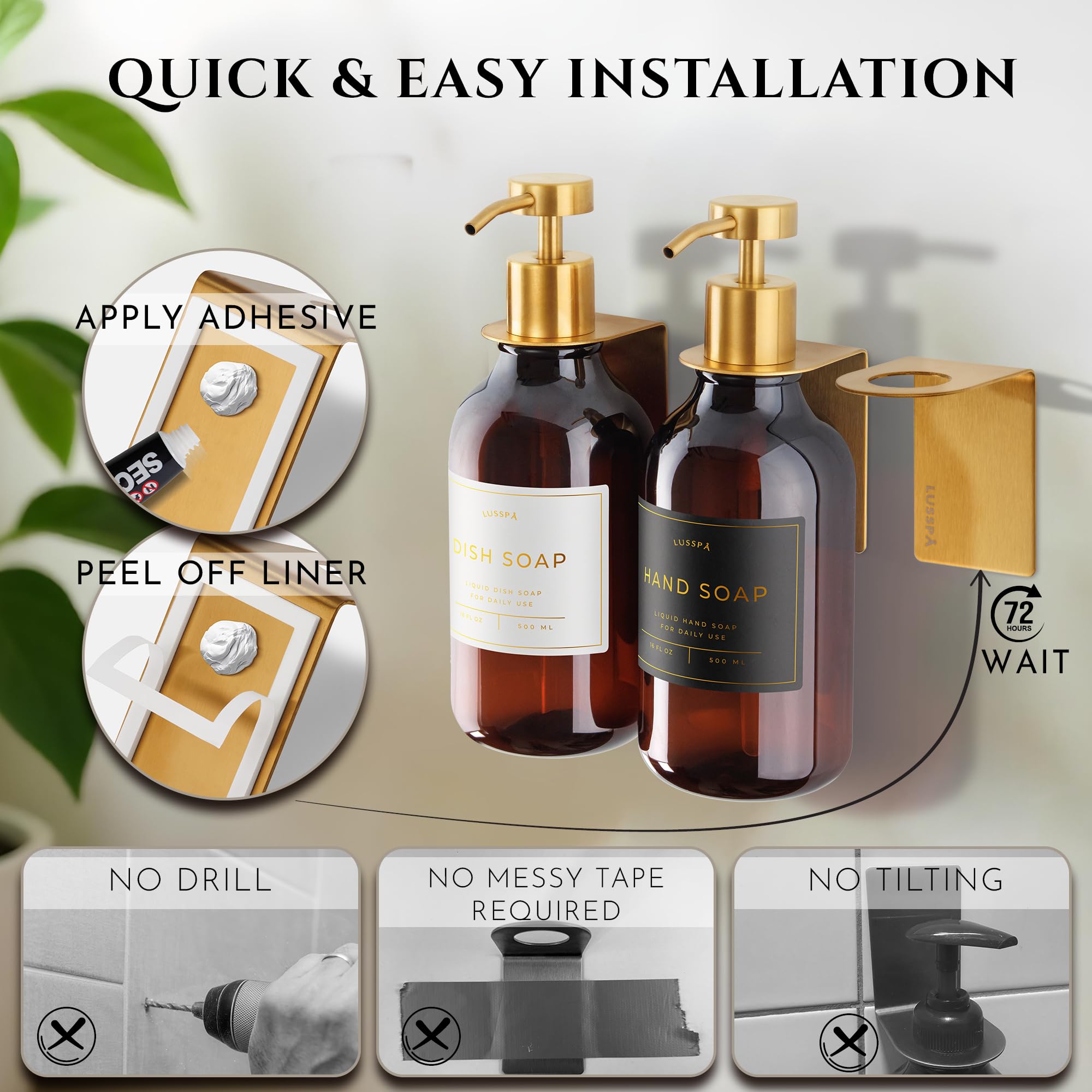 LUSSPA three-bottle system installed in a modern shower