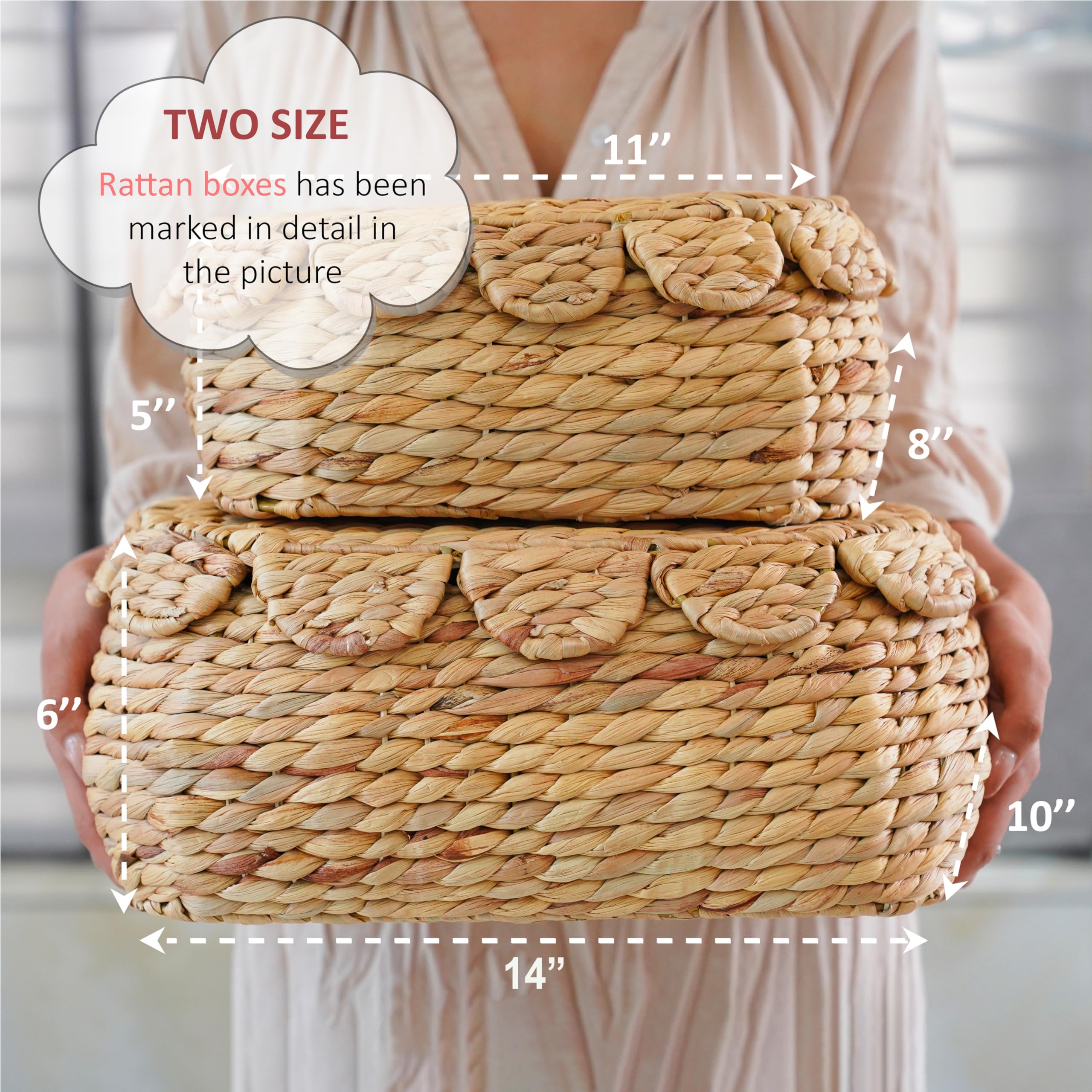 LUSYDECO large basket 11x8x5 versatile for pantry or bathroom.