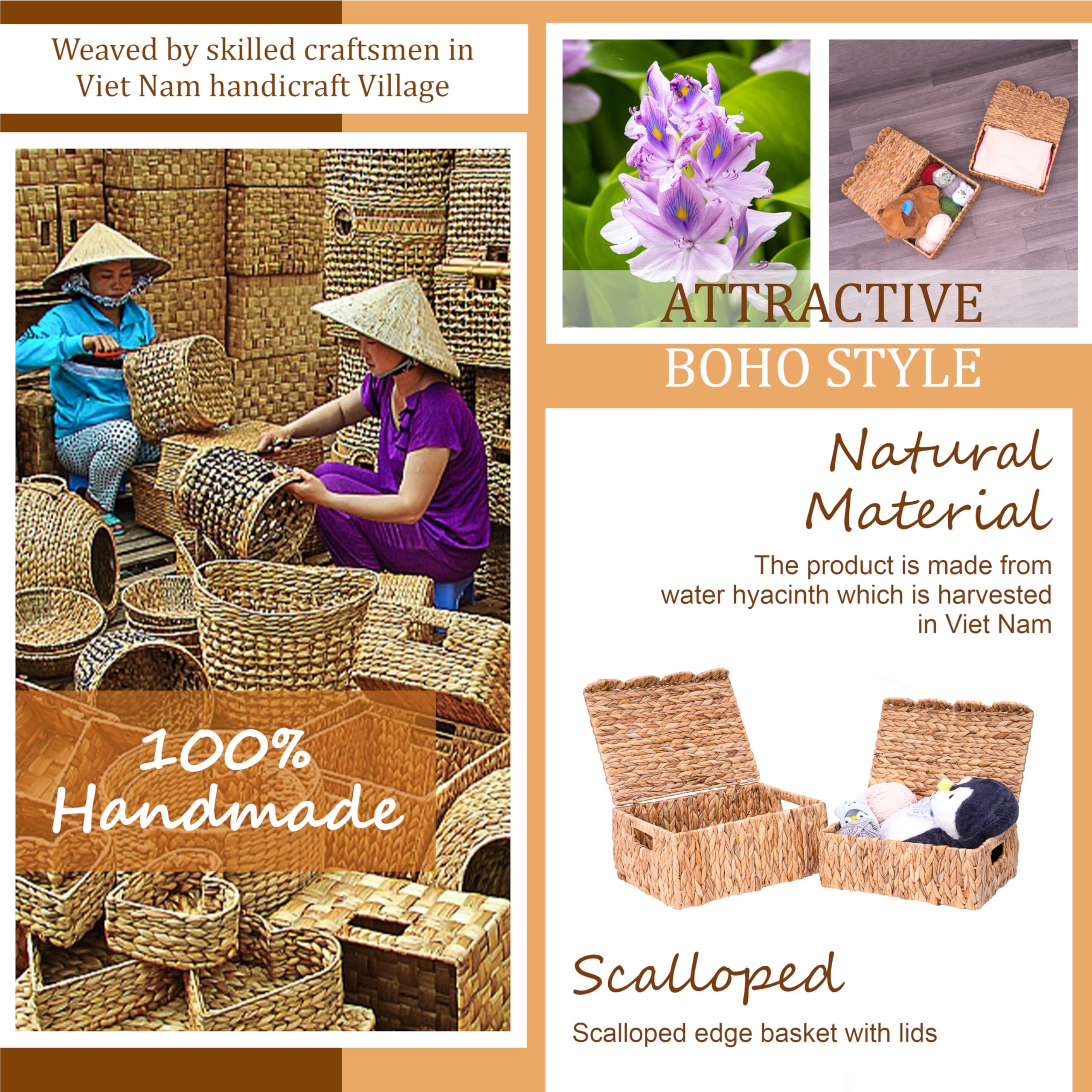 LUSYDECO versatile baskets for closet, nursery, pantry, or bathroom organization.
