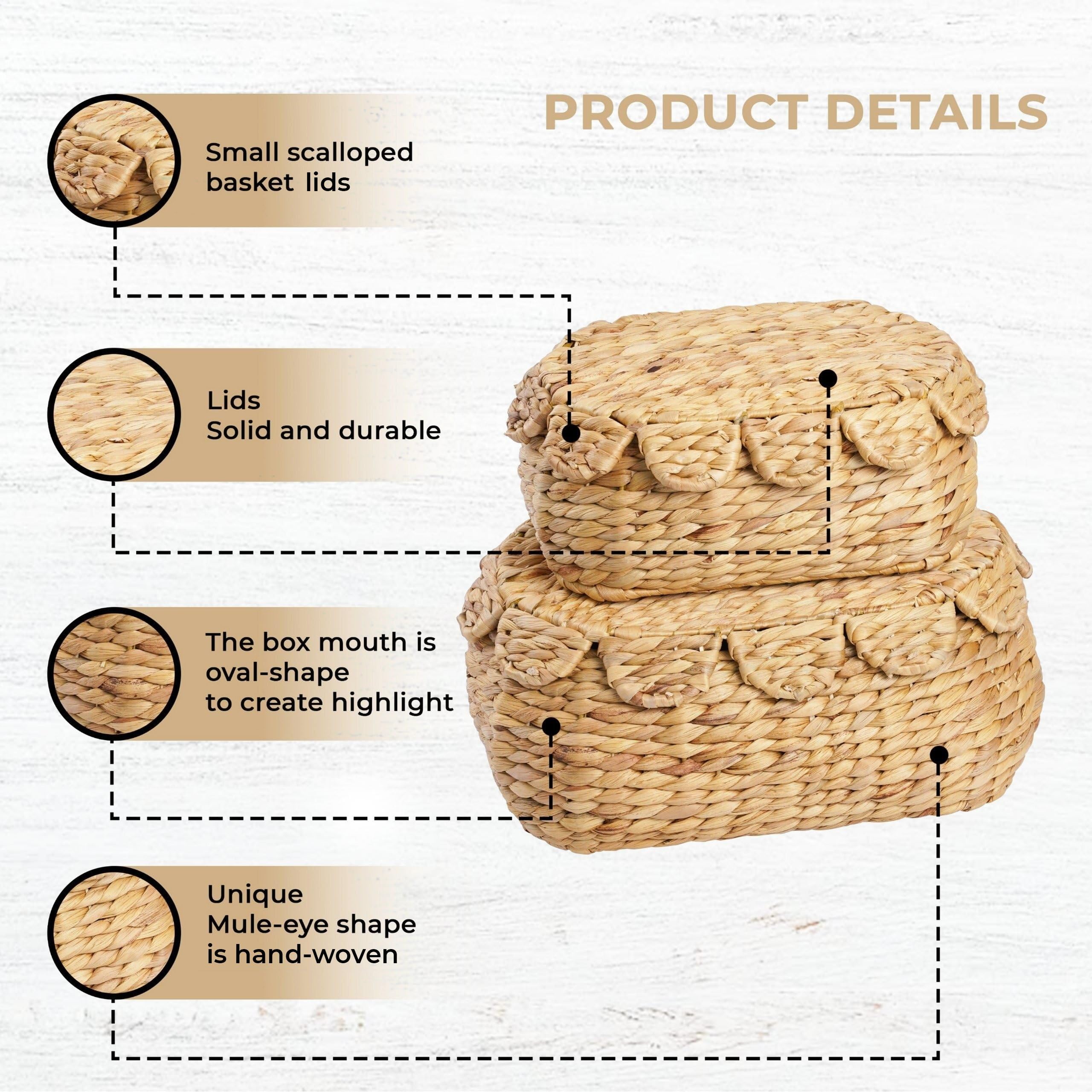 LUSYDECO natural water hyacinth material adds eco-friendly texture.