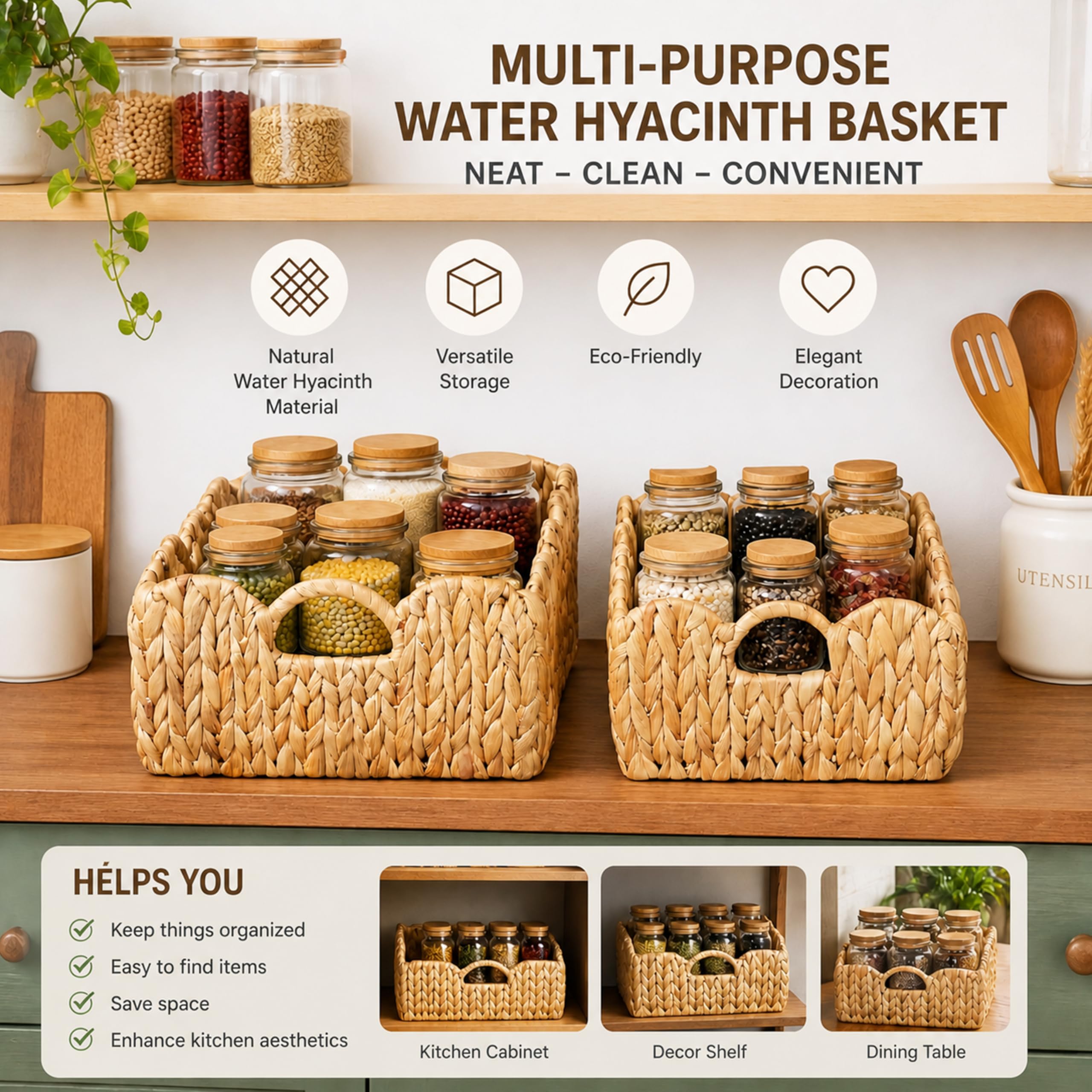 LUSYDECO scalloped-edge wicker basket small, perfect for cosmetics or accessories