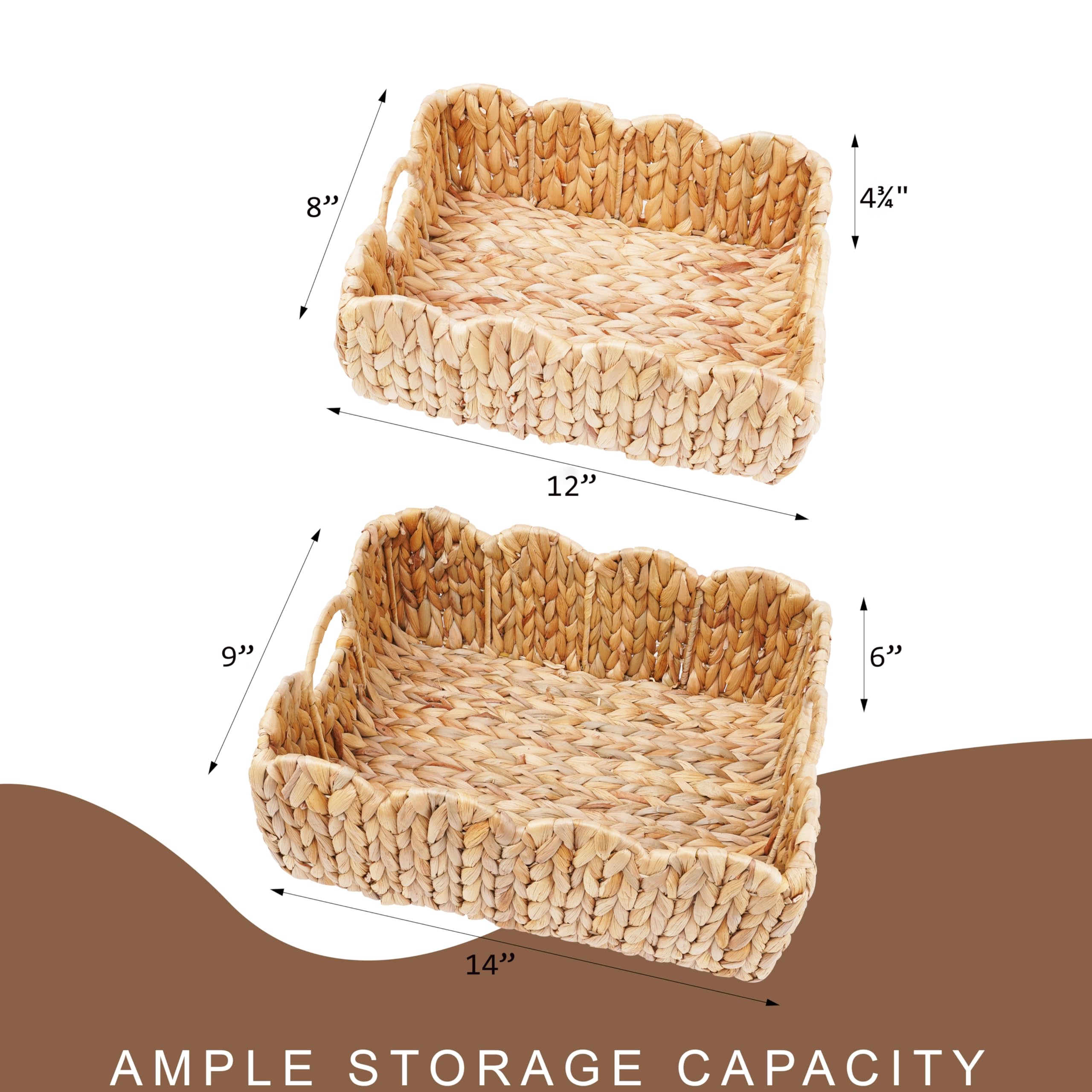 LUSYDECO natural water hyacinth material basket features eco-friendly woven texture