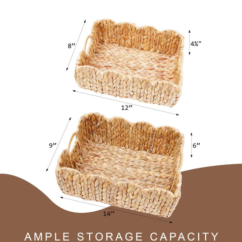 LUSYDECO natural water hyacinth material basket features eco-friendly woven texture