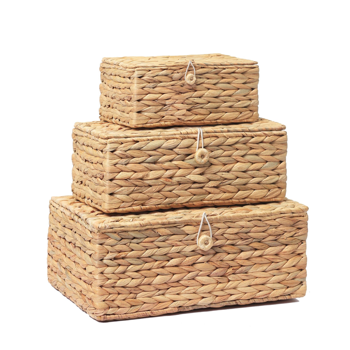 LUSYDECO wicker basket set with lids large size ideal for shelf organization