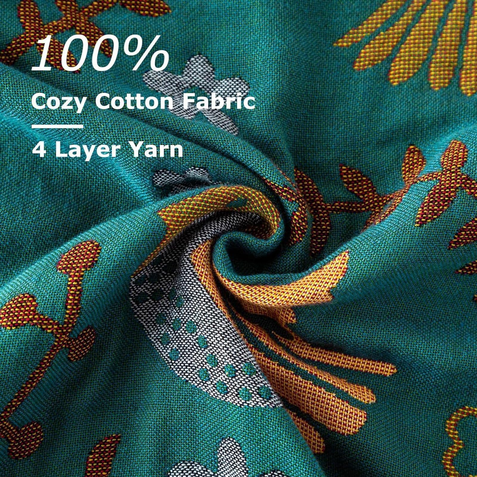 LUTBM Boho Throw Blanket layered at the bed for hotel-inspired calm.