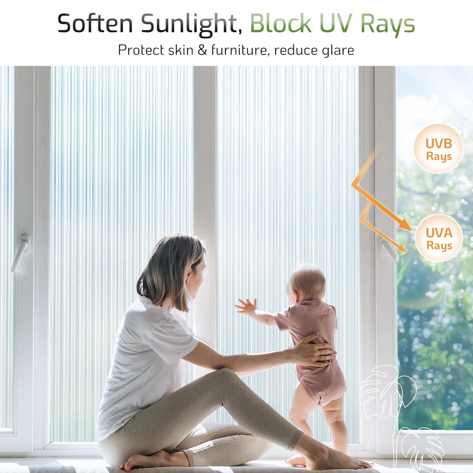 LUTE static cling window film is easy to install without glue.