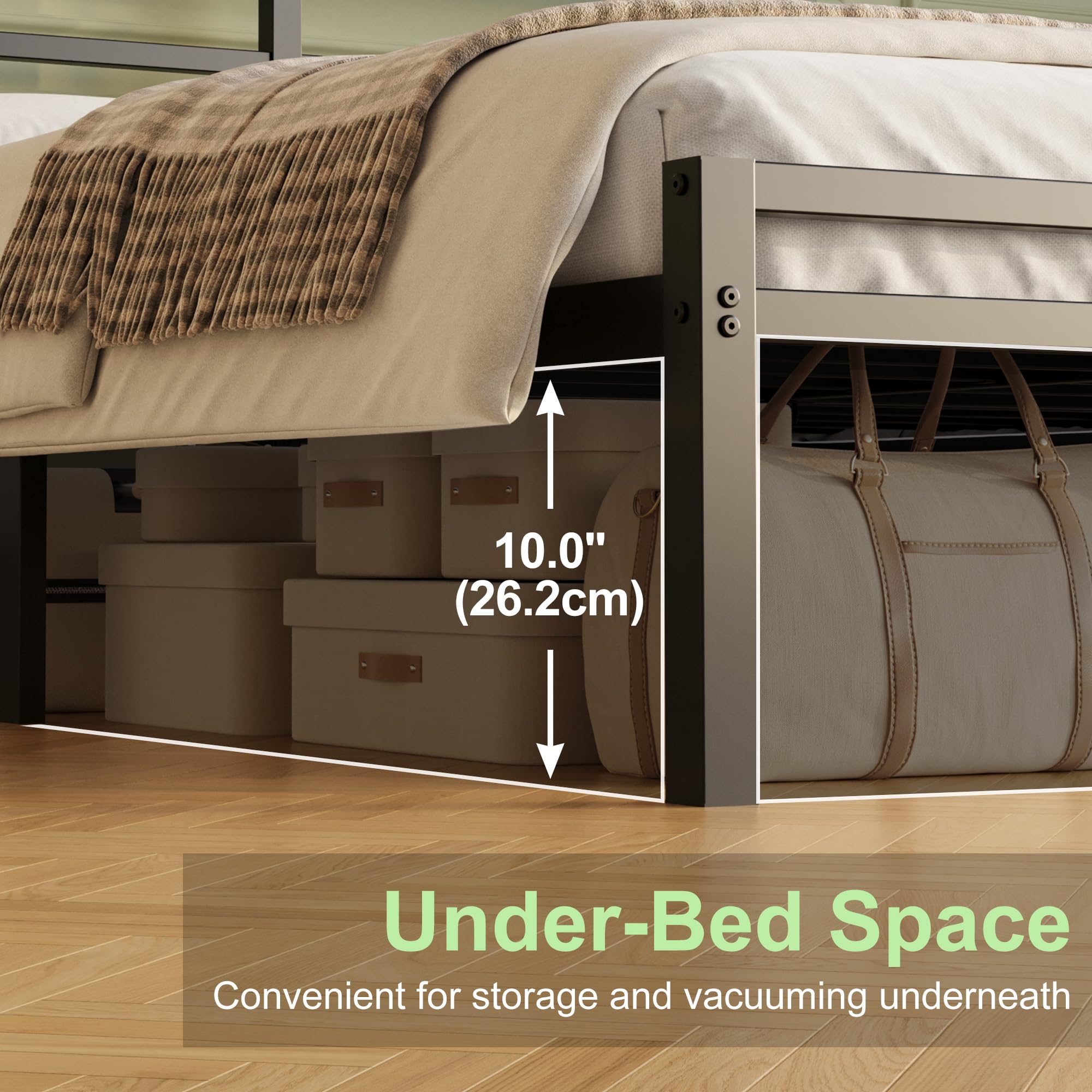 Lutown-Teen twin bed frame under-bed storage space for organized room