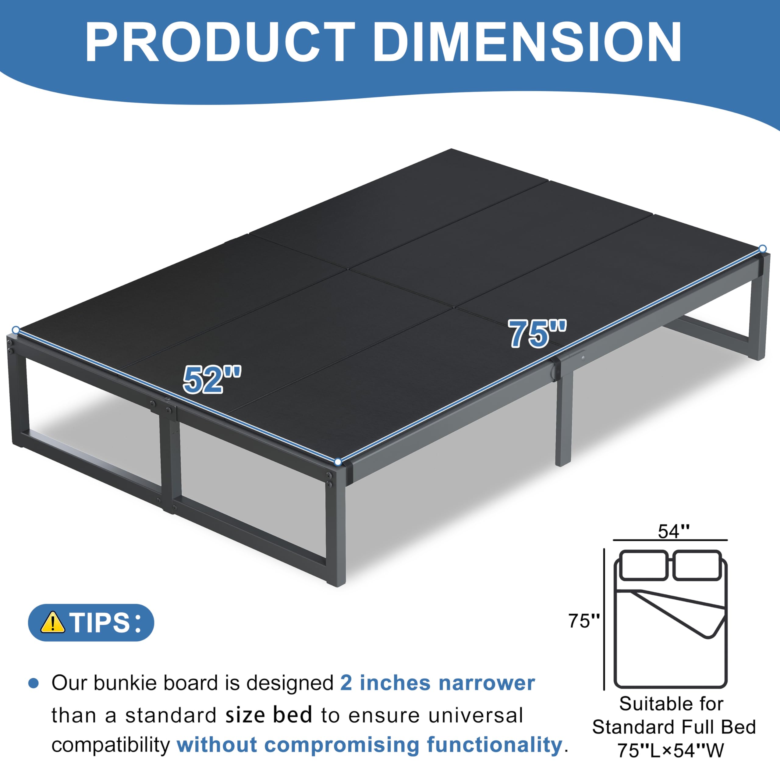 Lutown-Teen bunkie board full reduces squeaks for quieter nights