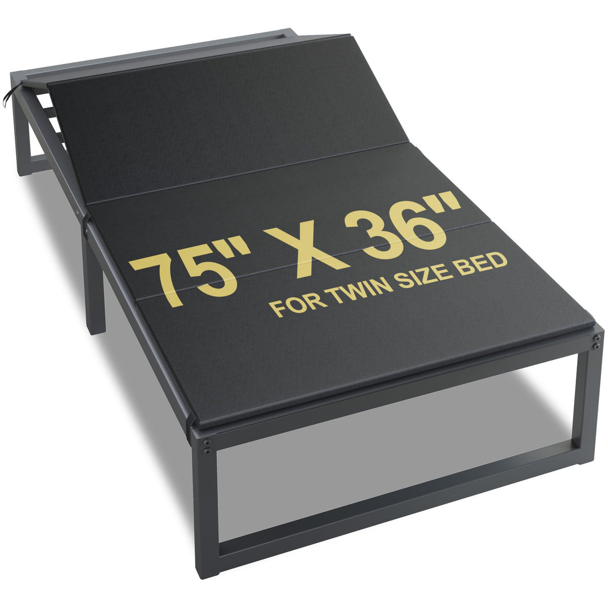Lutown-Teen bunkie board twin side view showing sturdy polymer support and sag reduction