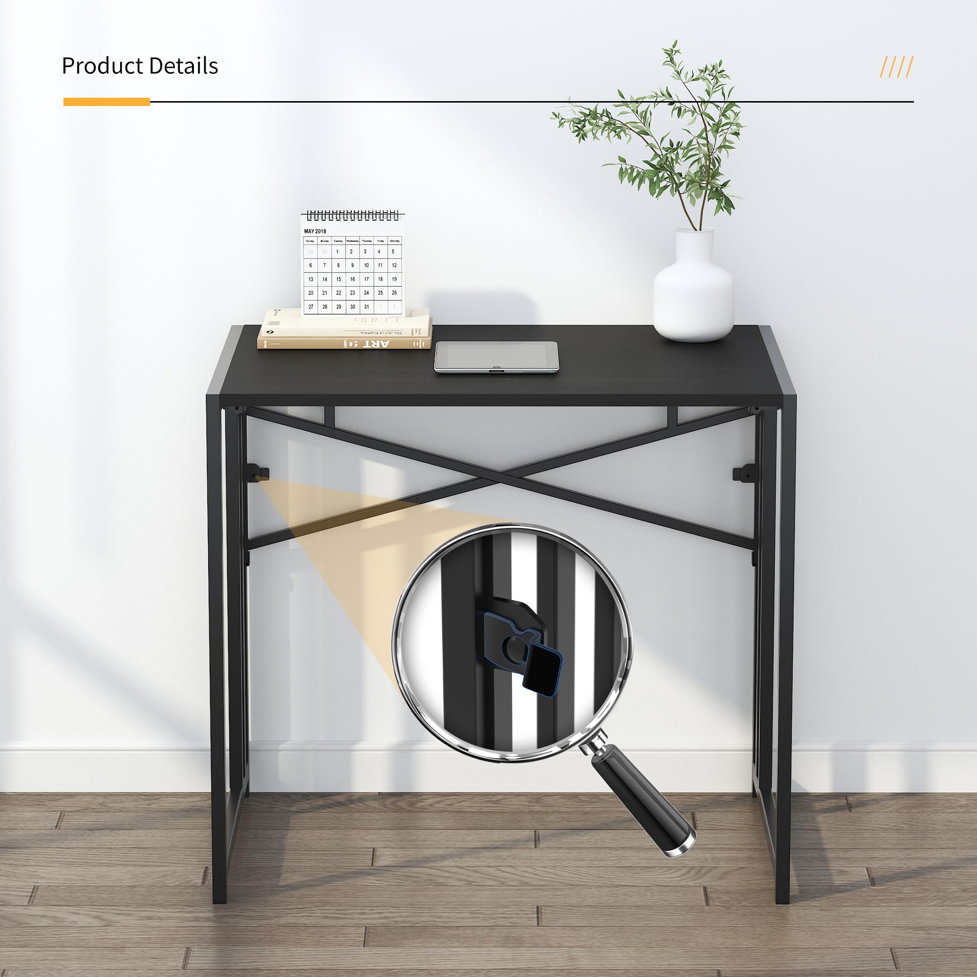 Lutown-Teen 32-inch desk supports multiple uses in black finish