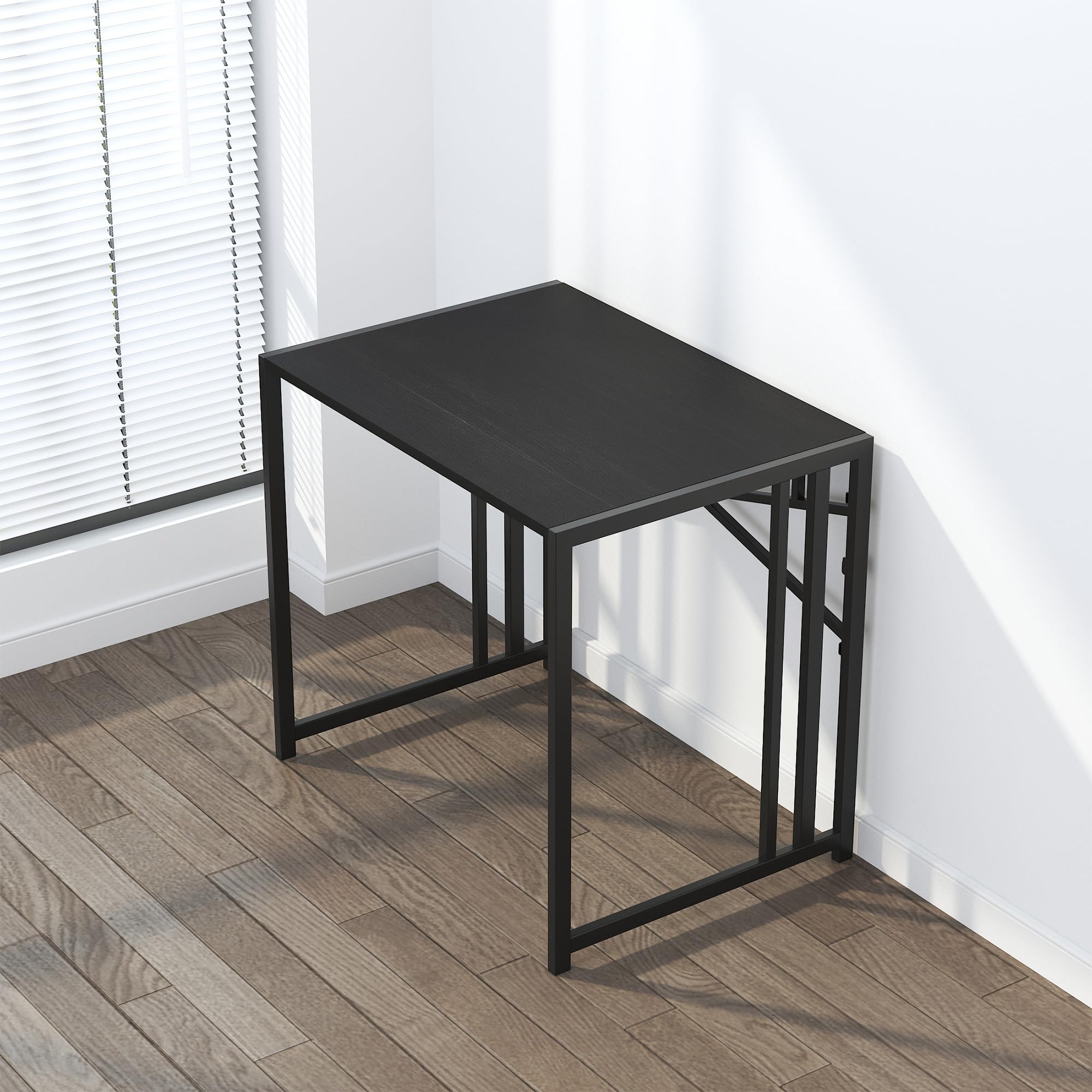 Lutown-Teen compact desk fits small spaces while remaining sturdy in black