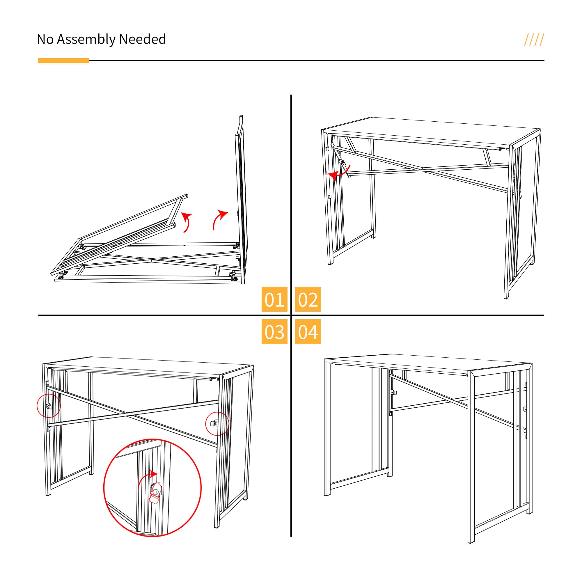 Lutown-Teen folding desk serves as writing station with minimalist black frame