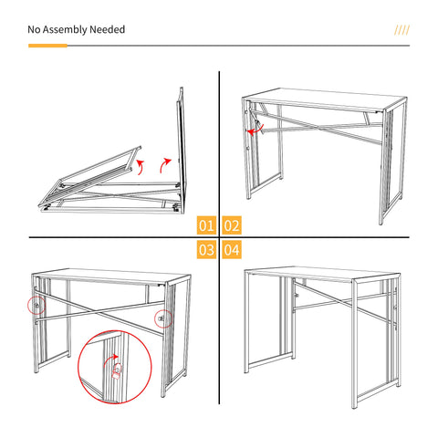 Lutown-Teen folding desk serves as writing station with minimalist black frame