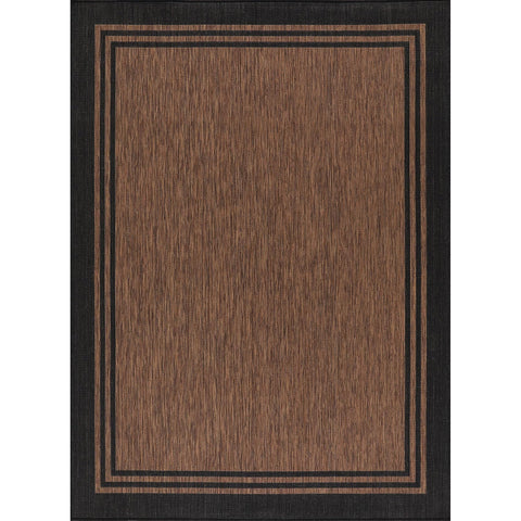Luul Home bordered rug 6x9 Nut Brown complements entryways with durable, easy-care materials.