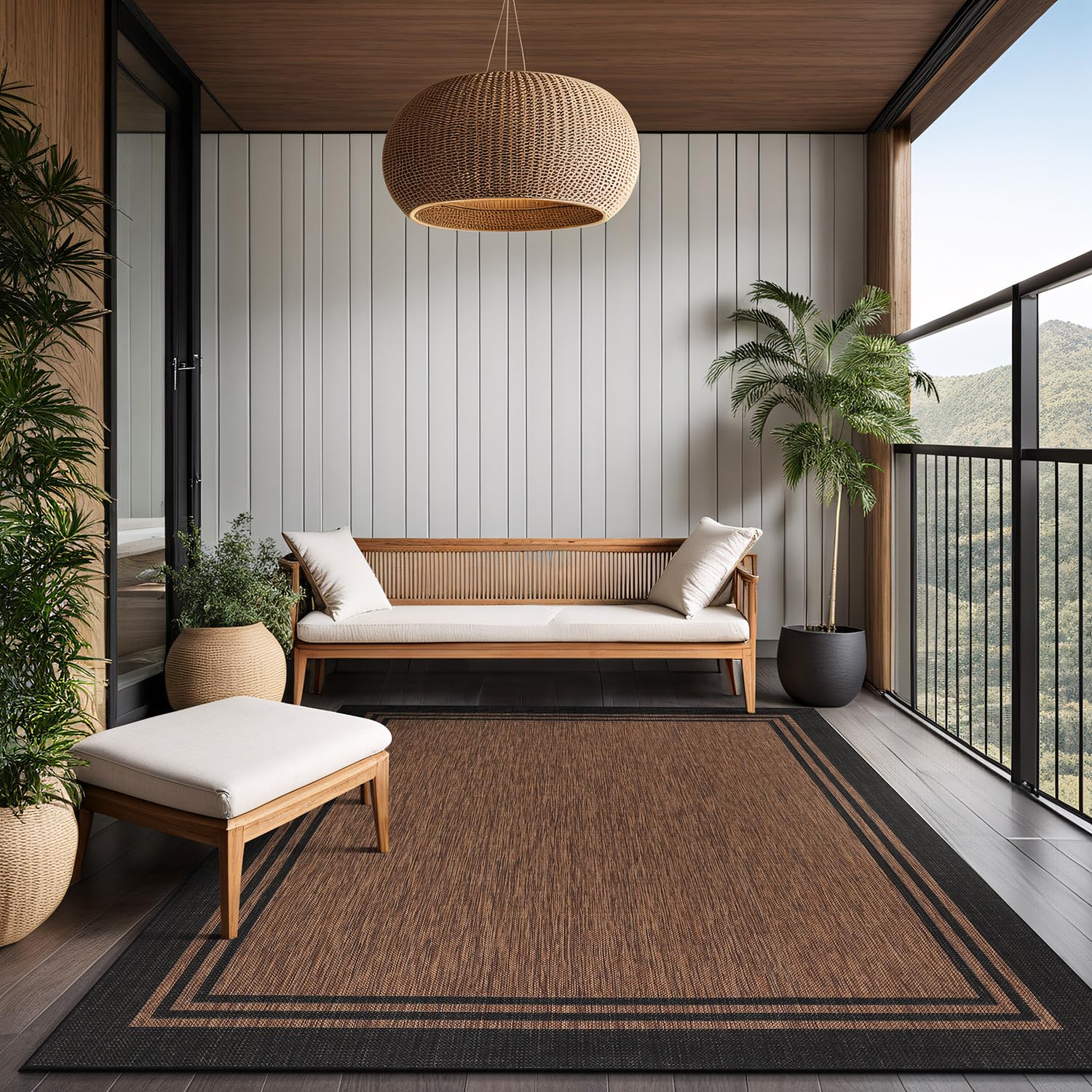 Luul Home bordered rug versatile color options fit many decor styles.