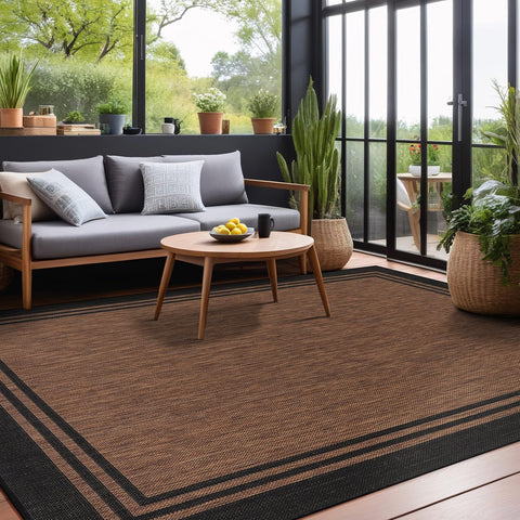 Luul Home 6x9 Nut Brown rug enhances entrances with durable, stylish presence.