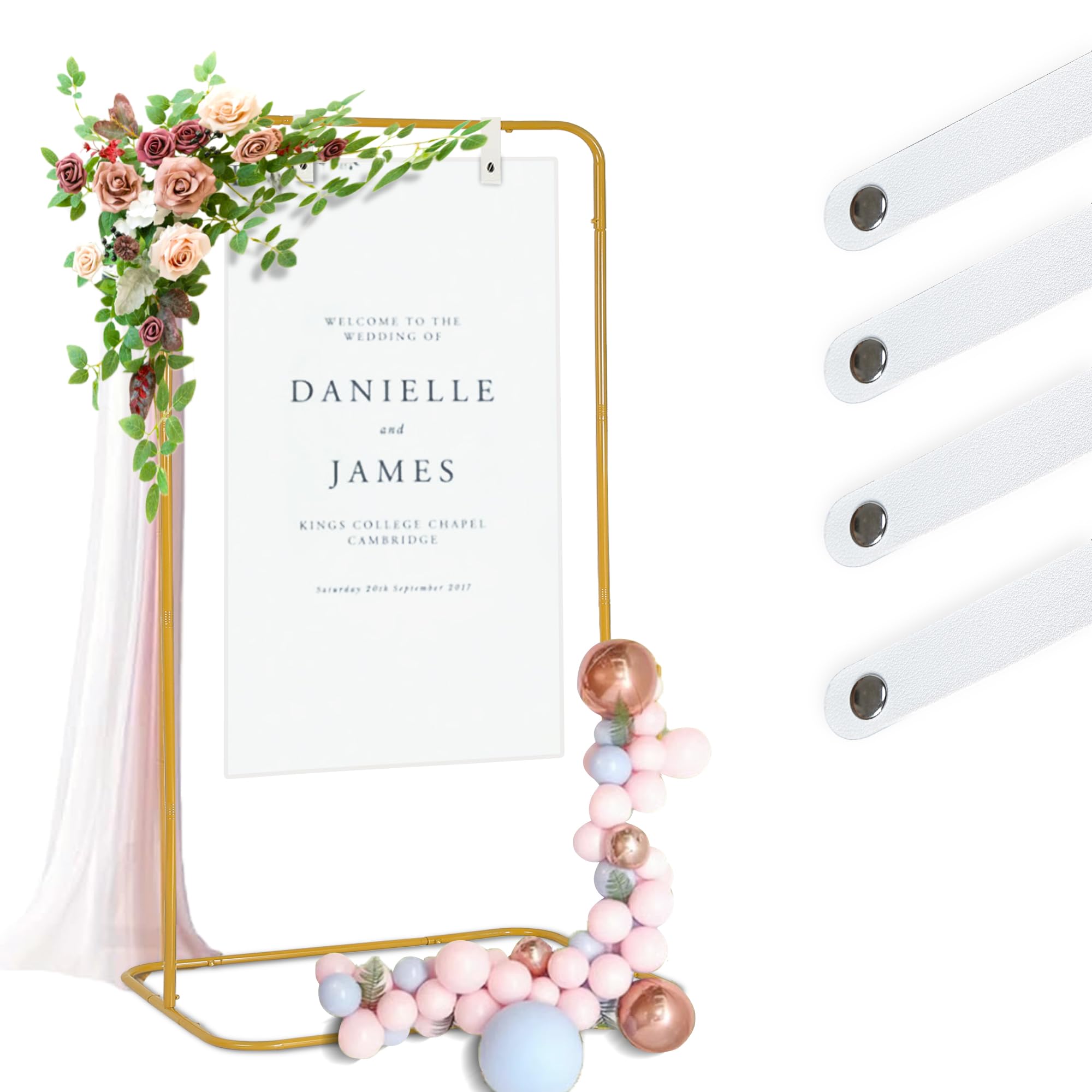 Luuuuucky adjustable sign stand offers 39, 55, or 71 inches for versatile displays.