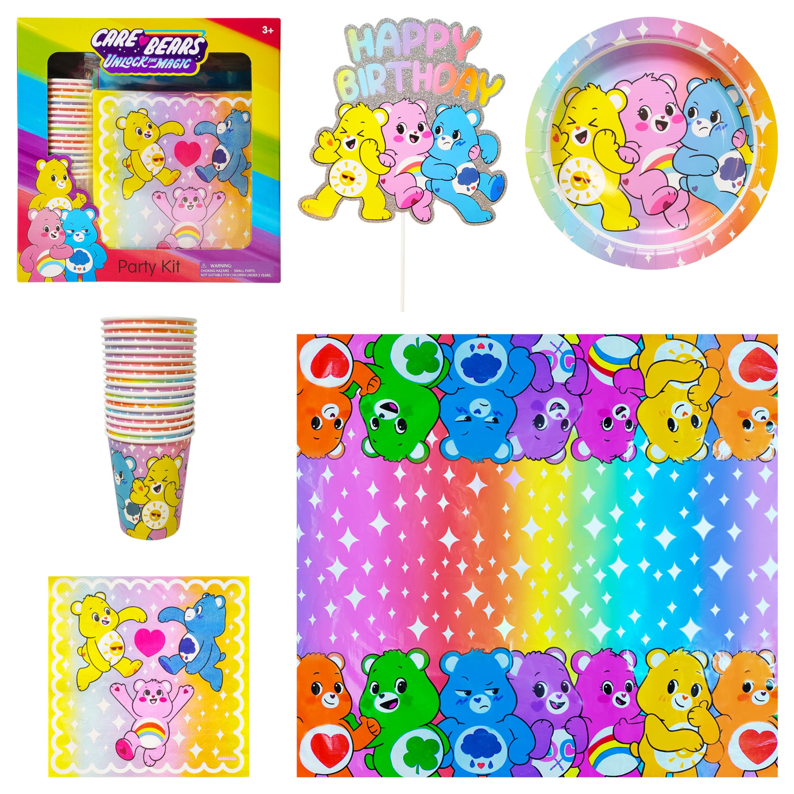 LUV HER Care Bears 58pc outdoor picnic decor for festive gatherings