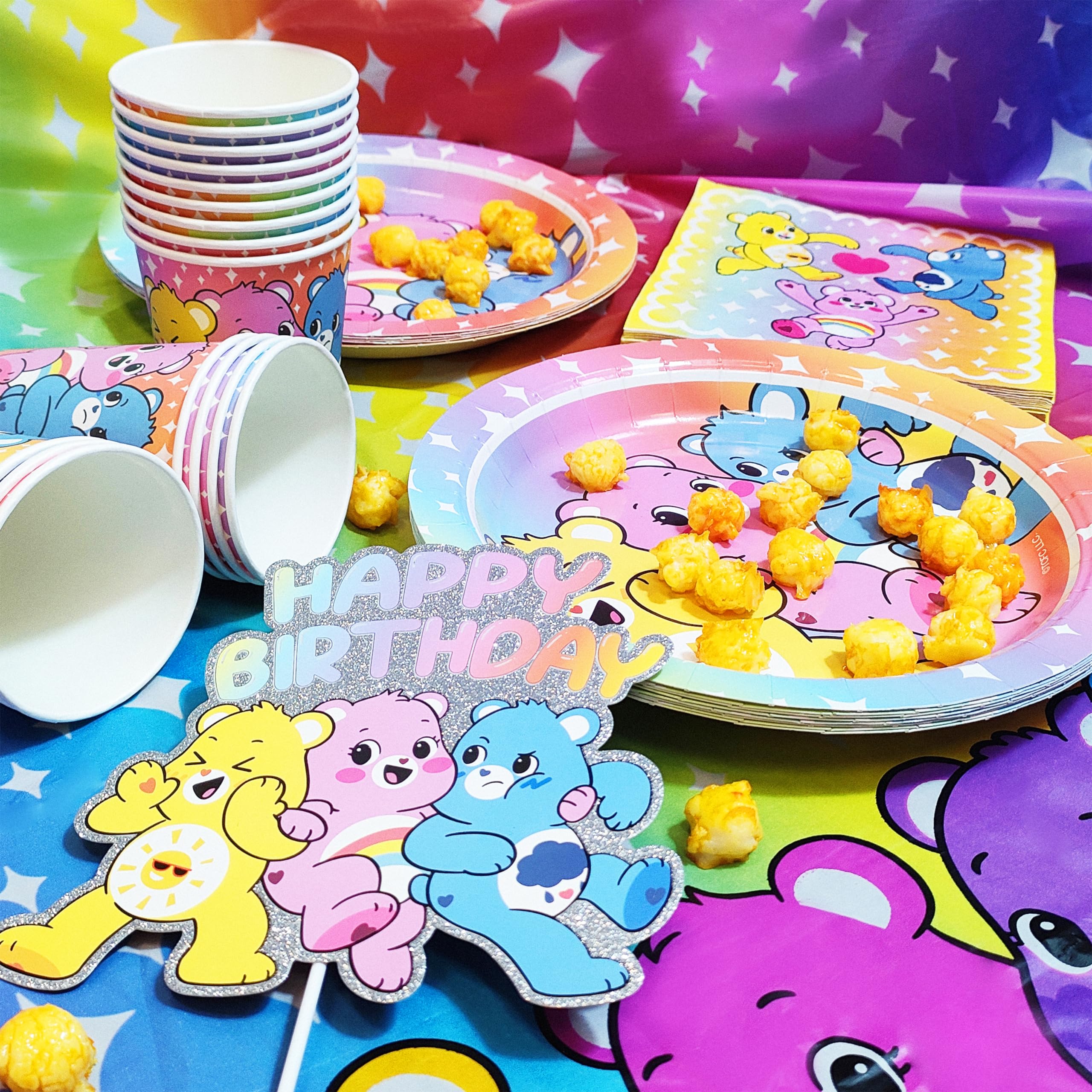 LUV HER tablecloth 84x54 inches creates a bright party backdrop