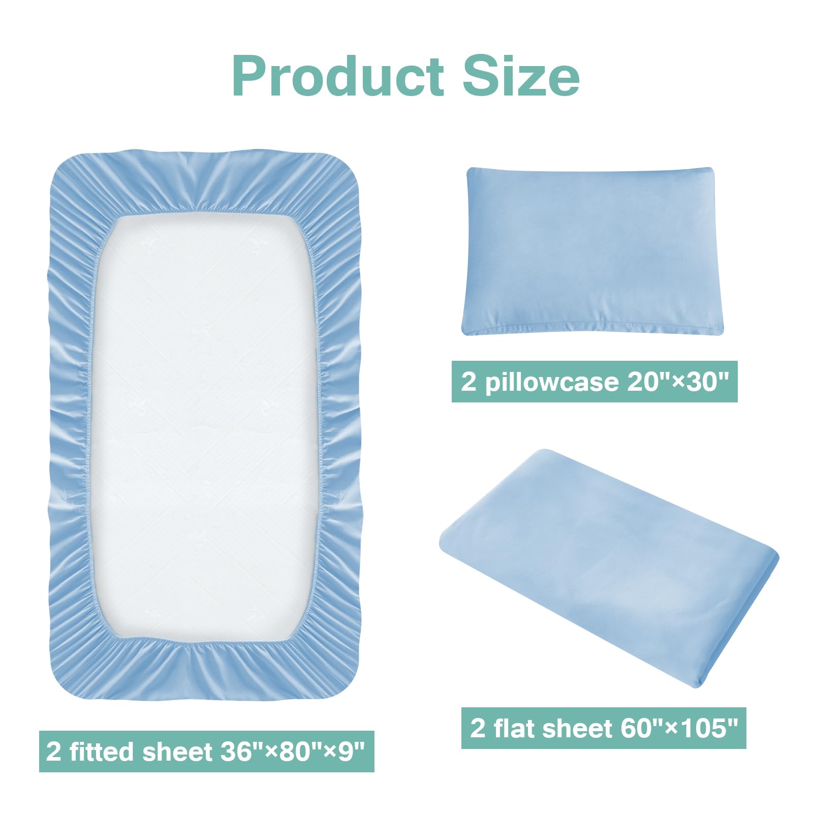 Luv4babe two flat sheets 60x105 for comfortable home or hospital use.