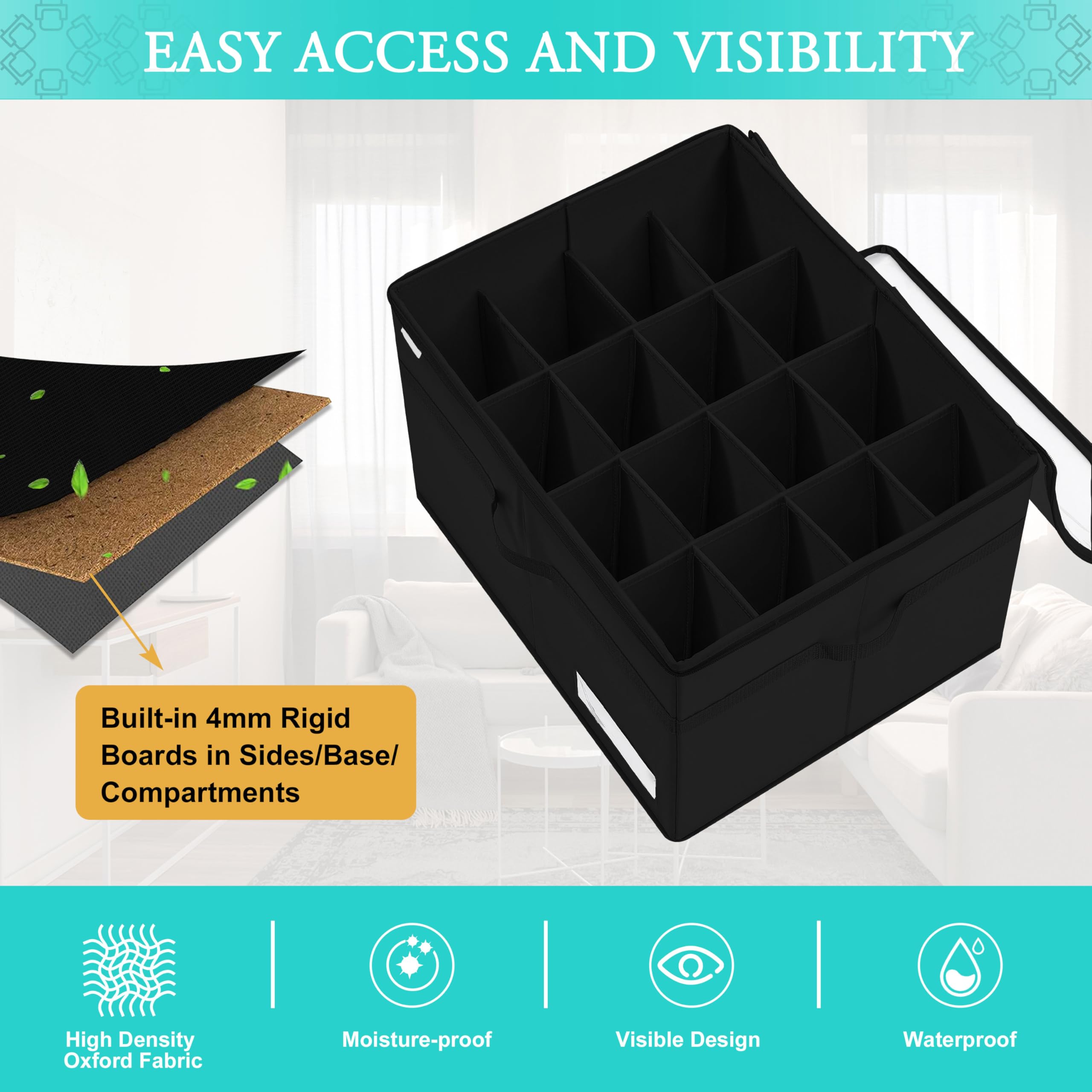 LUVHOMEE adjustable dividers adapt to various shoe sizes.