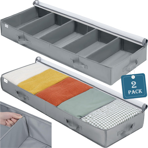 LUVHOMEE under-bed storage bags viewed from top for quick access