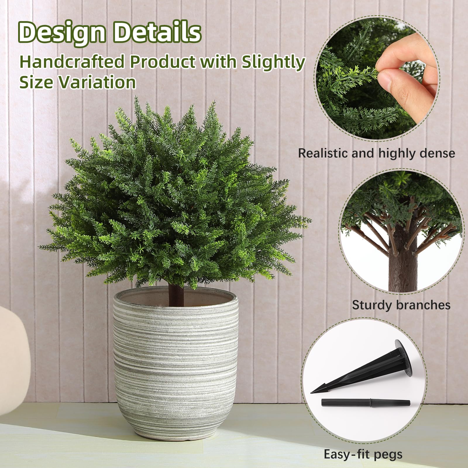LUWENER weather-resistant topiary ideal for porch and garden decor.