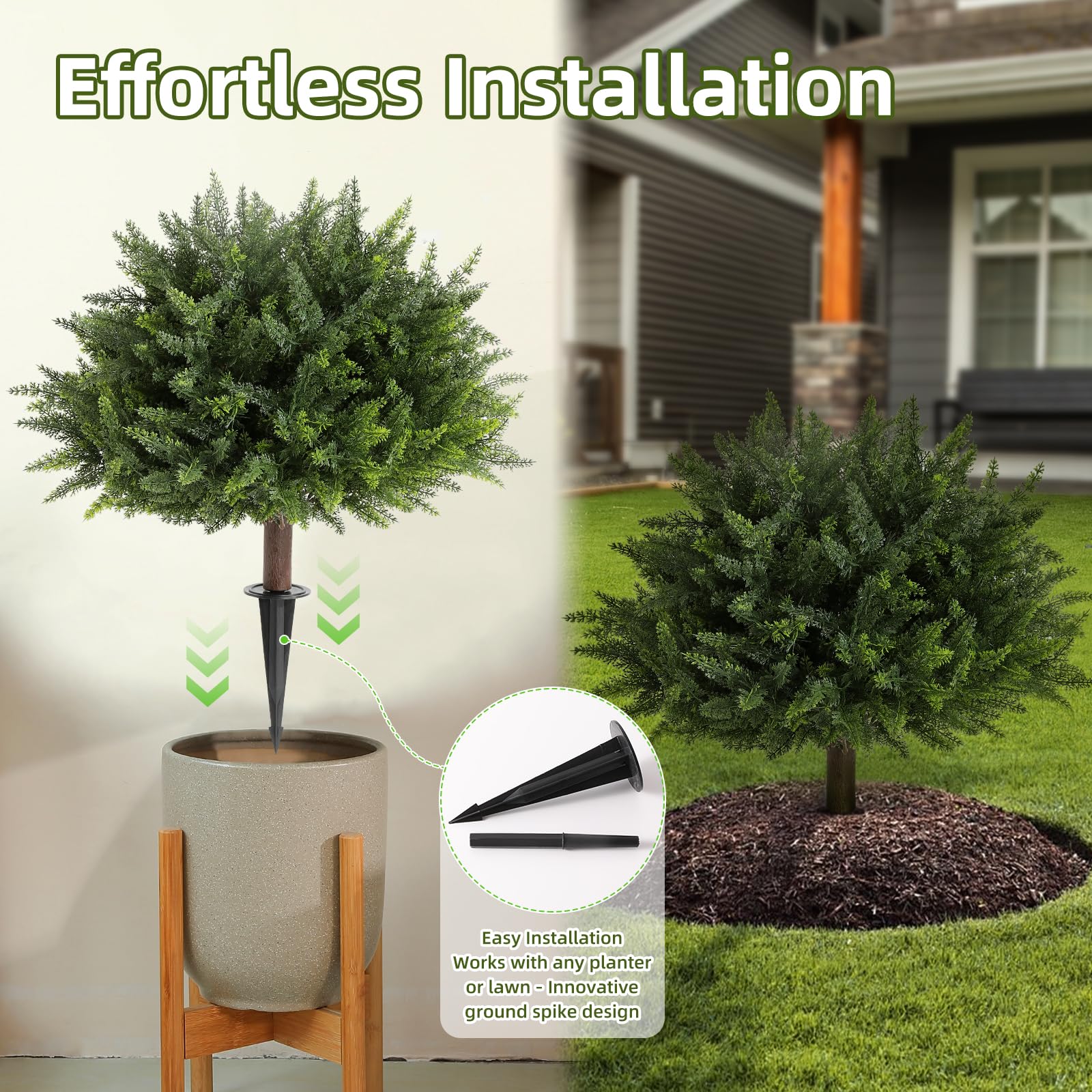LUWENER versatile topiary for entryways and patios in any season.