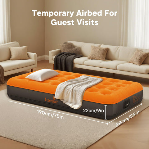 Luxchoice air bed supports spine with air coil beam structure.