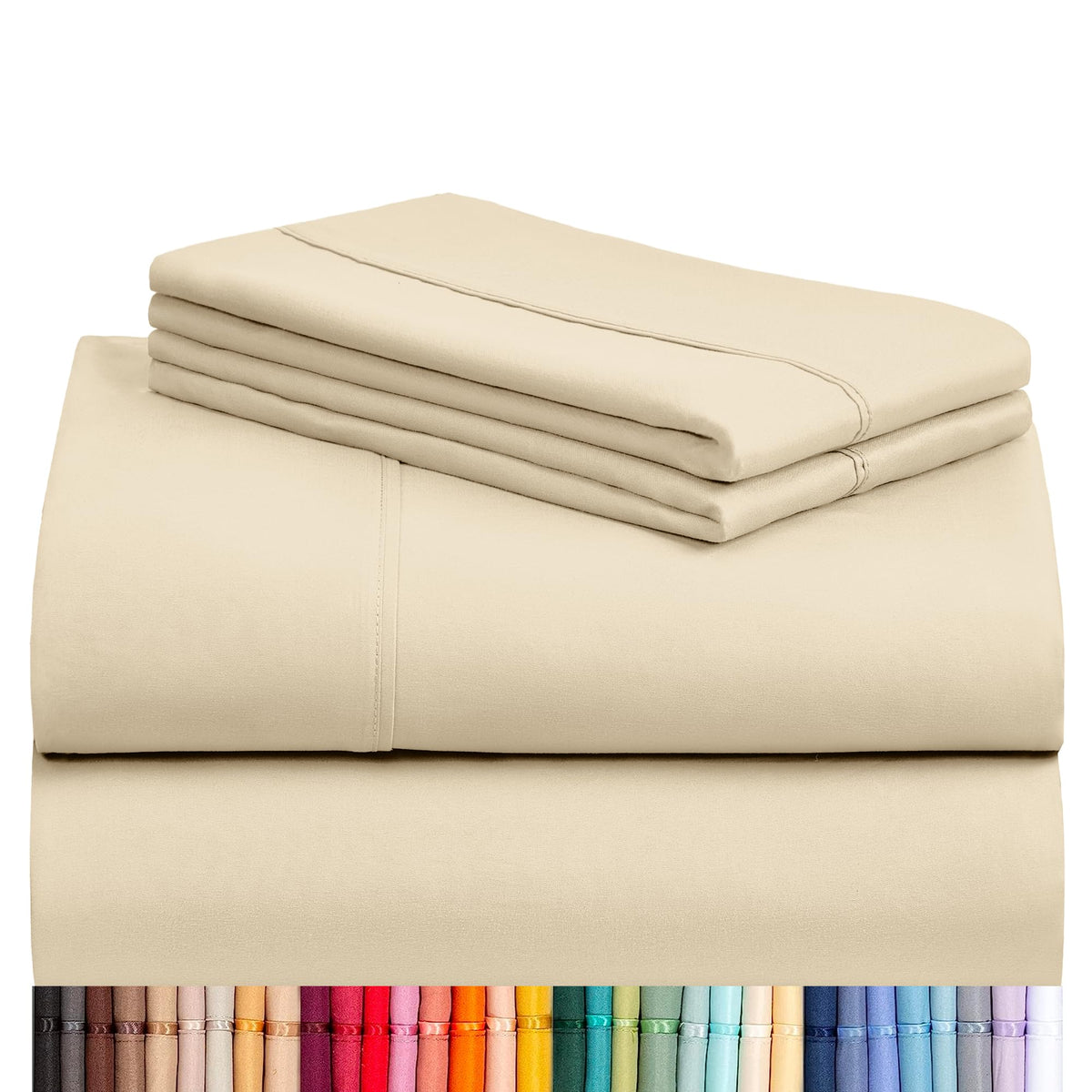 LuxClub 4pc queen set with deep-pocket design for secure mattress fit